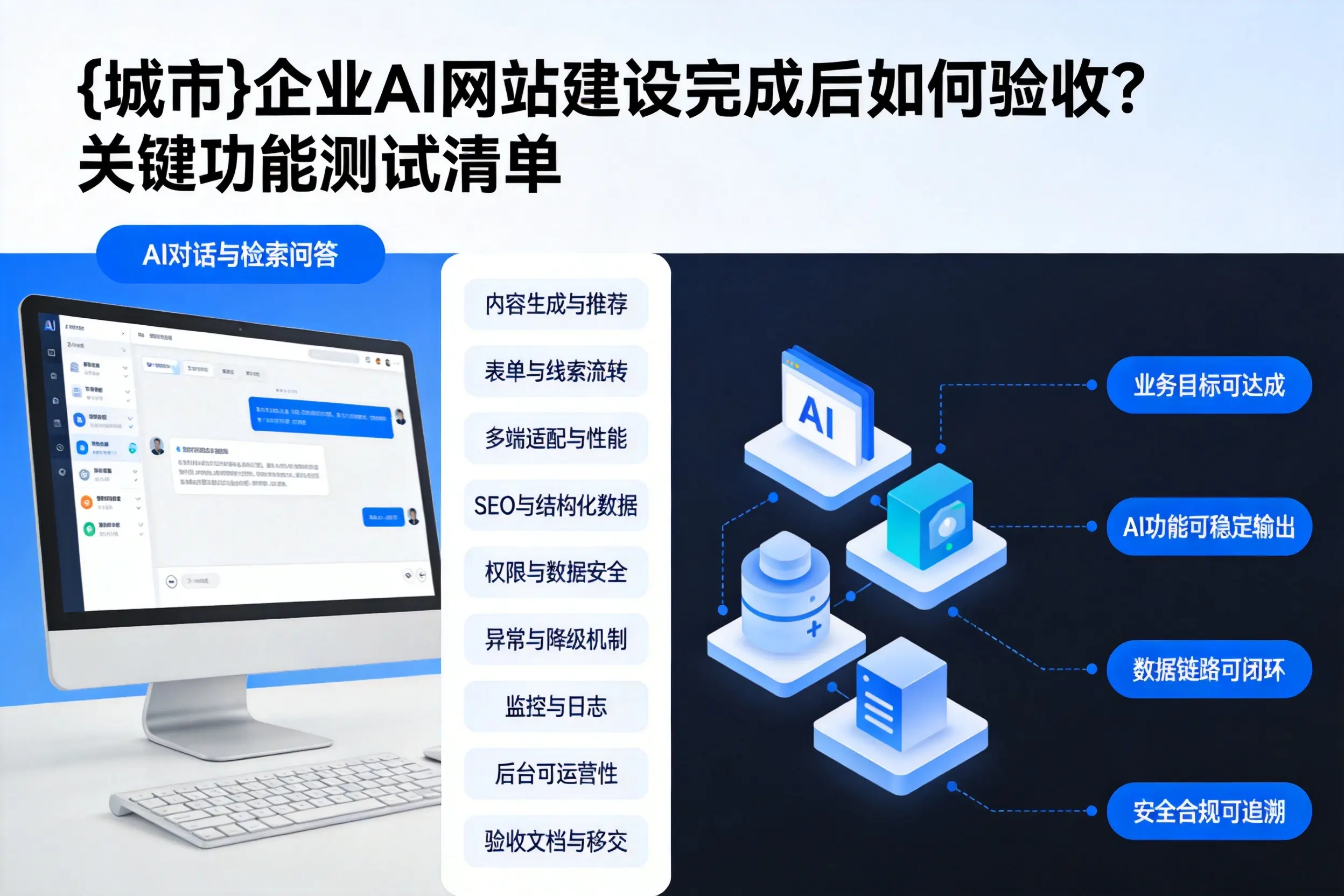 那曲企业AI网站建设完成后如何验收?关键功能测试清单