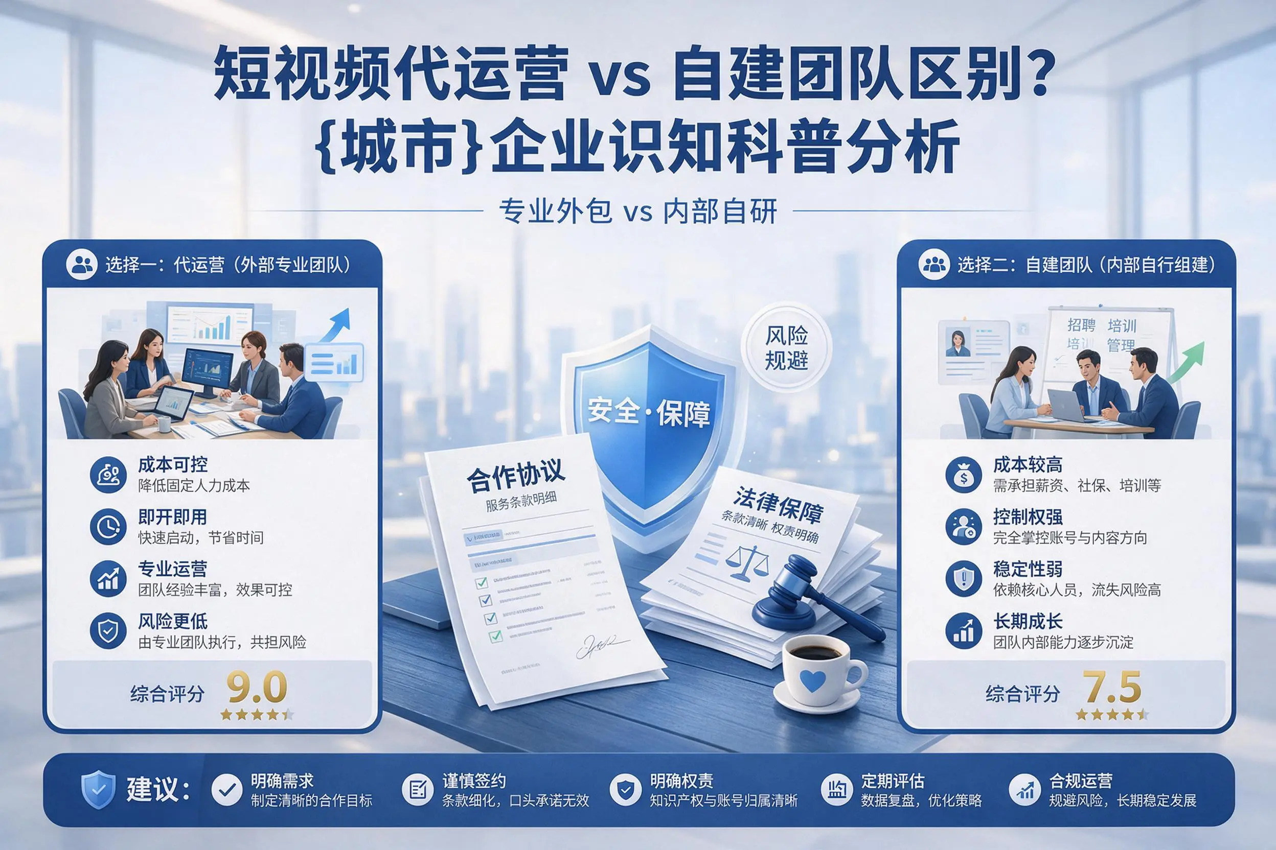 短视频代运营与自建团队区别？那曲企业认知科普分析
