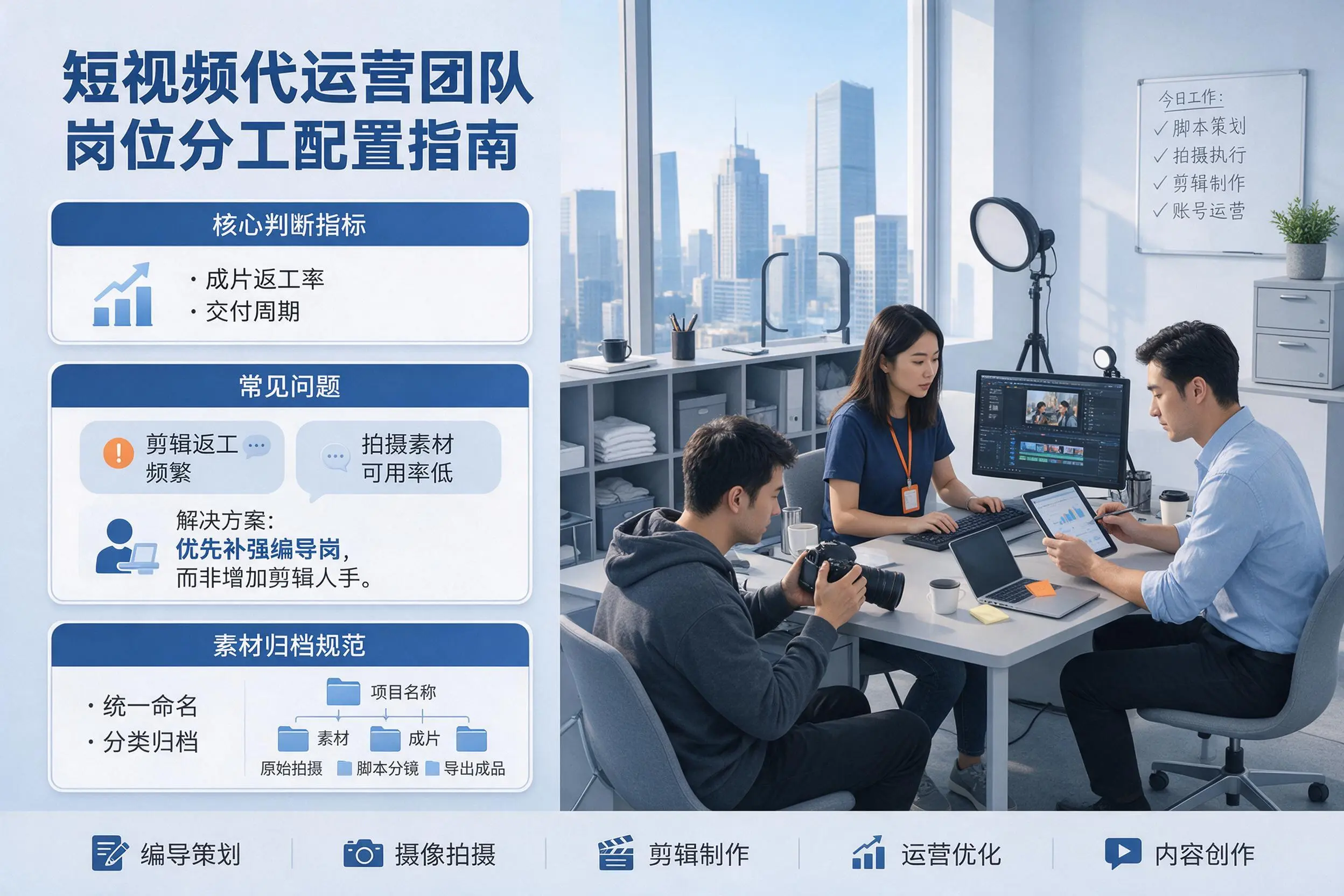短视频代运营团队如何配置？那曲企业岗位分工科普说明