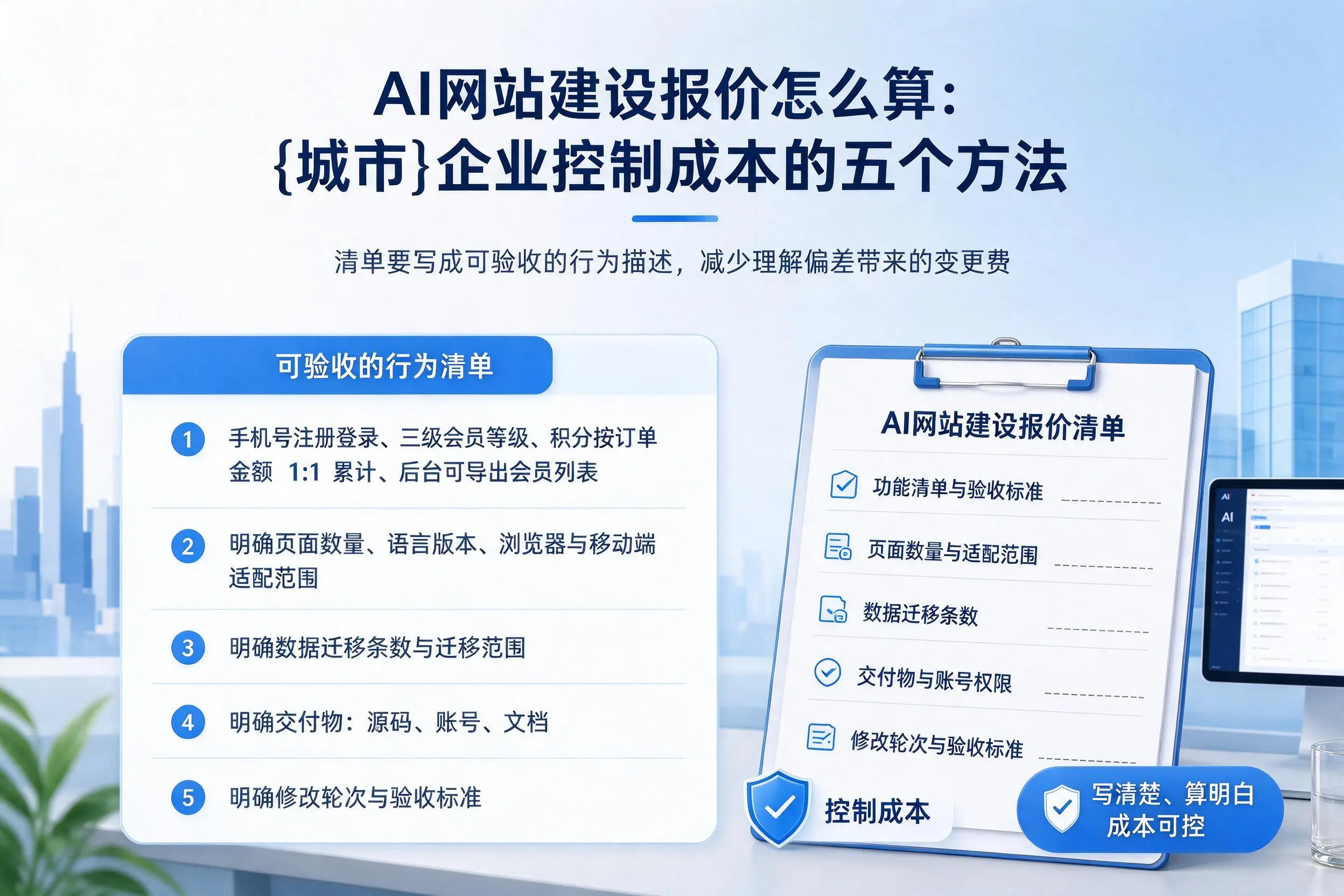 AI网站建设报价怎么算：那曲企业控制成本的五个方法
